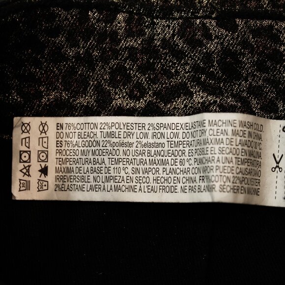 Curvy 3X! NWOT Metallic Leopard Jeans | Statement Stretch for Night Out Energy - Picture 6 of 7